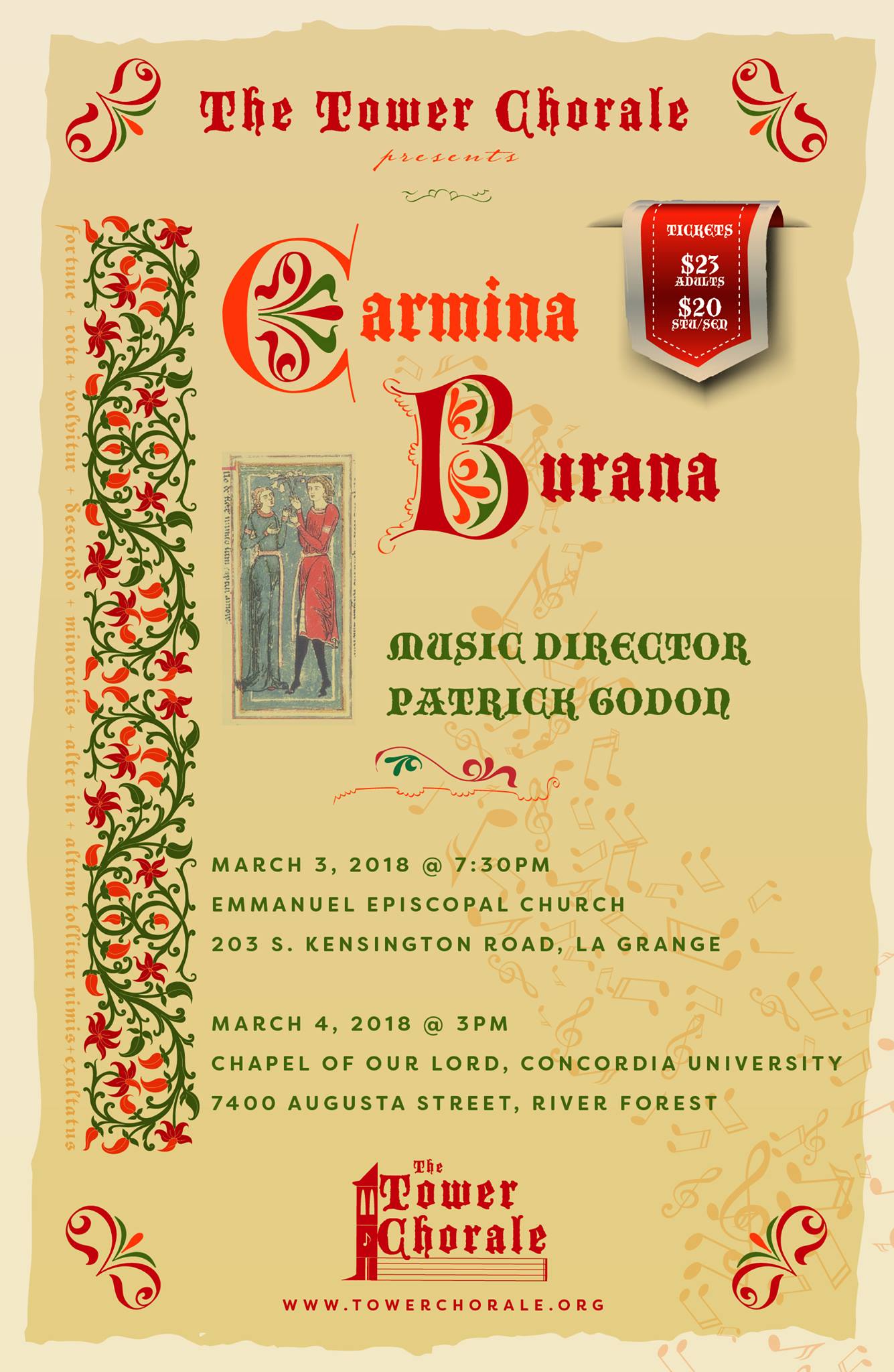 Carmina Burmana concert program