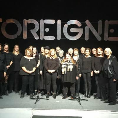 The Tower Chorale performing with Foreigner | Group shot