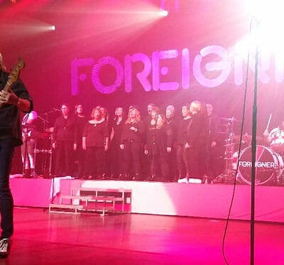 The Tower Chorale performing with Foreigner | Group shot